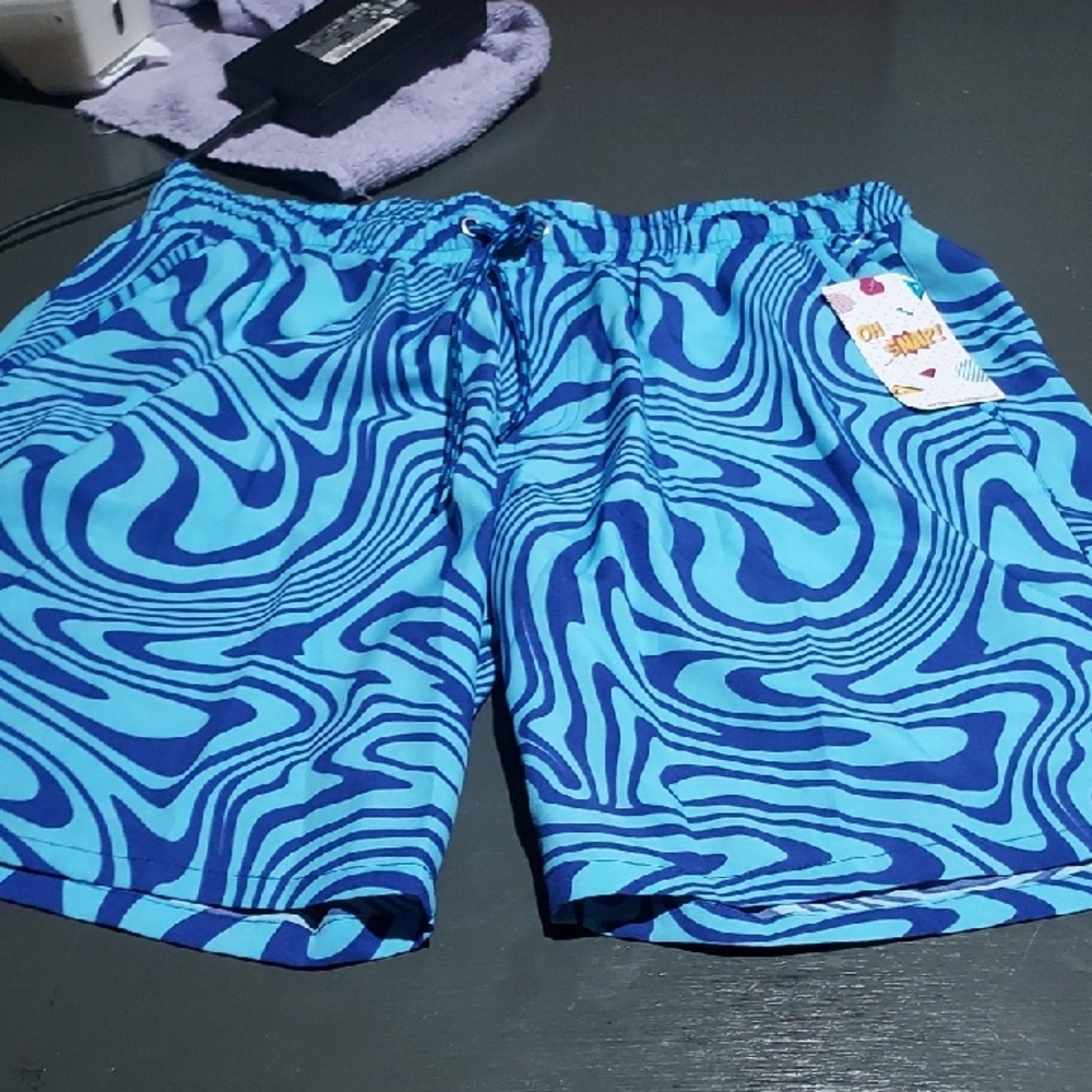 💚2/$20 Or 4/$30 Oh Snap! By Drill Clothing Co. Blue swim TrunksNwtSize Large